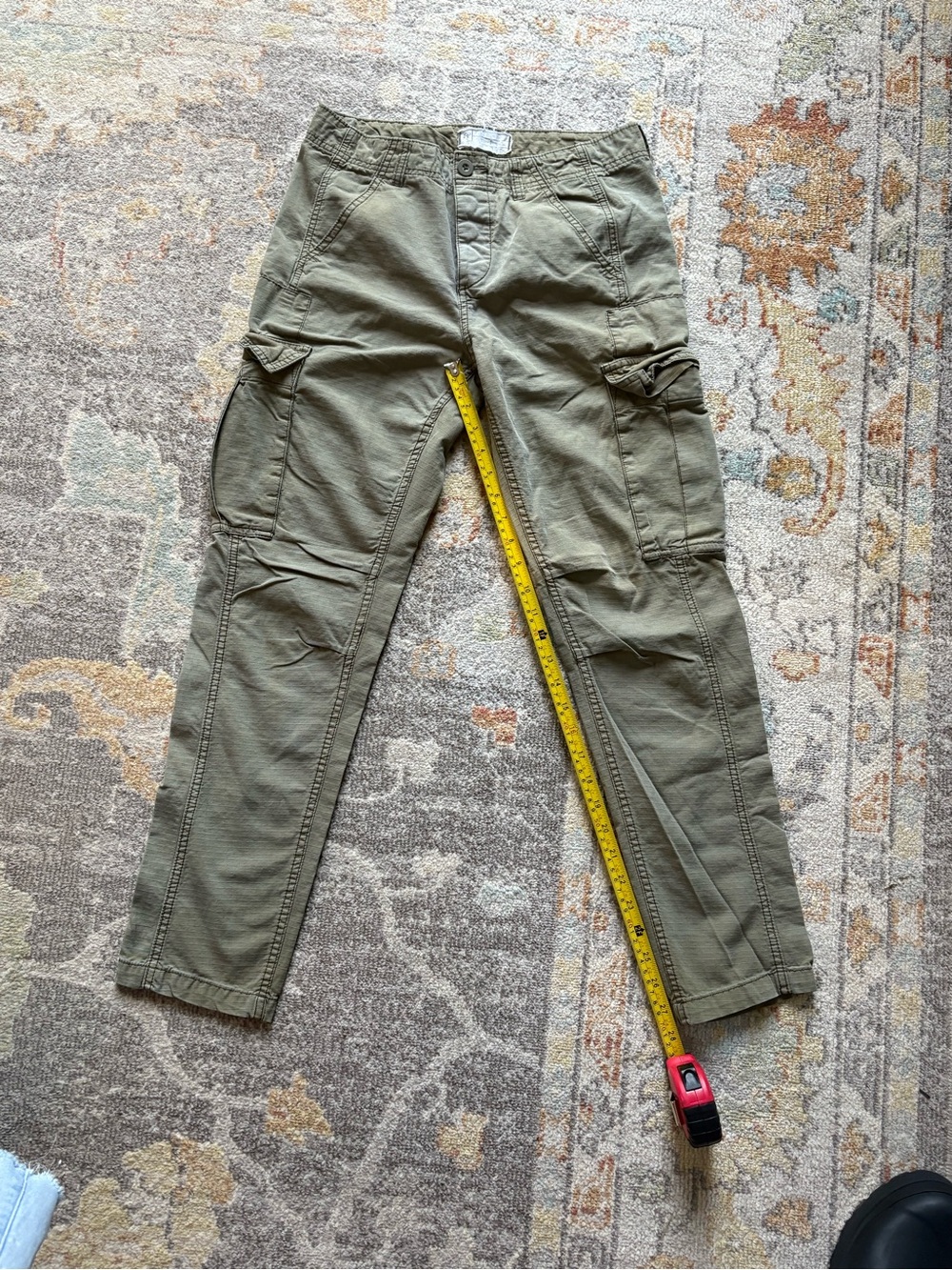 Free People Olive Green Straight-Leg Cargo Pants 2x28